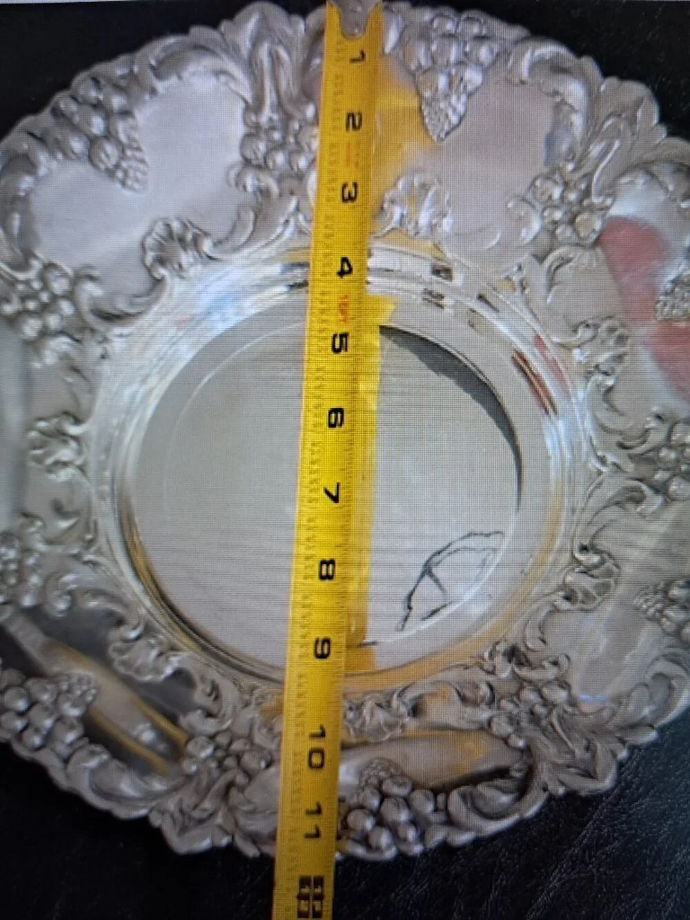 Vintage William Adams Scallop Grapes Silver Plate Serving Bowl Spain